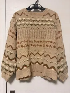 ehka sopo 花柄ジャカードプルオーバー ニット