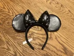 スタッズ付きブラックミッキー耳カチューシャ