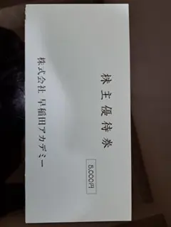 早稲田アカデミー 株主優待券 5000円