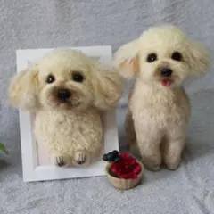 あゆみさま専用 羊毛フェルト オーダー「リアルで可愛いワンちゃん」額飾りセット あゆみさま専用 羊毛フェルト オーダー「リアルで可愛いワン