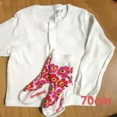 ベビー Petit Bateau ホワイト カーディガン ＆ マリメッコ 靴下
