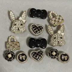 シビッツ クロックス ゴールド×黒 キラキラ うさぎ リボン バッグ 12個