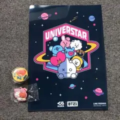 くら寿司　びっくらポン　BTS   BT21 クリアファイル　ラバーマスコット