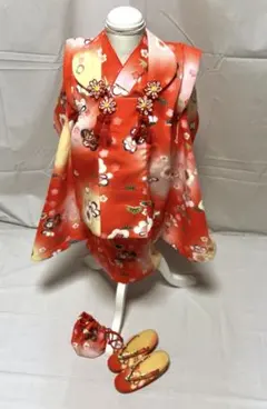 2-上　④七五三　女の子　三歳　ポリエステル　5点セット