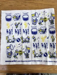 スヌーピー　マーチングバンド　てぬぐい　白