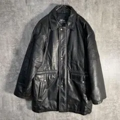 DURANTE ラムレザー ハーフコート ブラック S 本革 羊革 カーコート