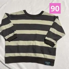 BREEZE 90 グレーベージュボーダー トップス