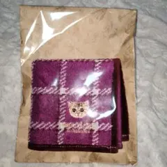 PAUL&JOE 紫色チェックハンカチ