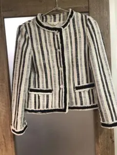 マカフィー　BONOTTO 　ノーカラー　ツイードジャケット　サイズ36