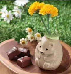 カルディ アニマルフラワーベース 花瓶 ハリネズミ 動物 一輪挿し フラワーのサムネイル