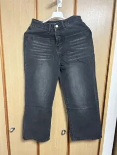 yolo ダークグレー ストレートデニム