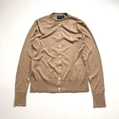 美品✨ポロラルフローレン ピマコットン クルーネック カーディガン ポニー刺繍