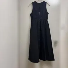 前開き　チャック付きワンピース　黒