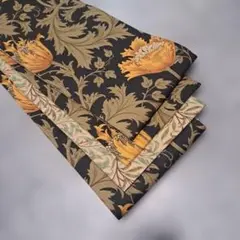 半幅帯　長尺　ウィリアムモリス　アネモネ　ブラック×ウィローボゥ　リバーシブル 半幅帯 長尺 ウィリアムモリス アネモネ×ピンパーネル