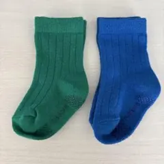 【新品未使用】ベビー靴下 緑と青 9-14cm