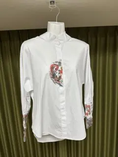 中国刺繍が素敵なゆったりシャツ 長袖