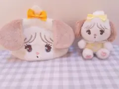 mikko characters　フェイスポーチ　ぬいぐるみ　スフレ　2点セット
