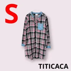 TITICACA　チチカカ　ネルシャツワンピース　ノーカラー　S　匿名配送