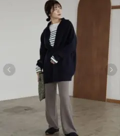 スローブイエナ　ウォッシャブルスムースニットパンツ　グレー