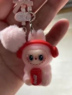 ラブブ　キーホルダー　ピンク　コカコーラ