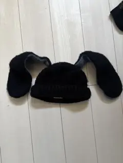 NOMADEN WOOLEN うさ耳 ニット帽 ブラック ビーニーのサムネイル