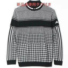 新品未使用タグ付き‼️ハウンドトゥース モックネック セーター【アディダスゴルフ】
