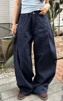 Nnnnbさん限定NUGU Ivoryユニークヨークタックバルーンコットンパンツ