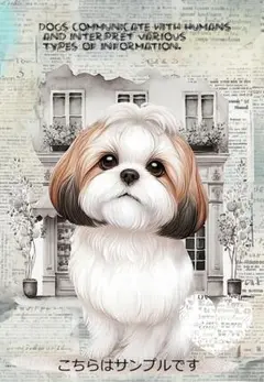 パネル生地 犬 シーズー