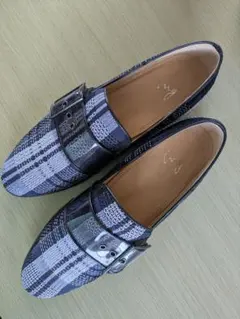 チェック柄 バックル付きローファー　ing