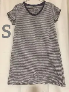 ストライプ 半袖　Tシャツ　長め　シンプル　S サイズ