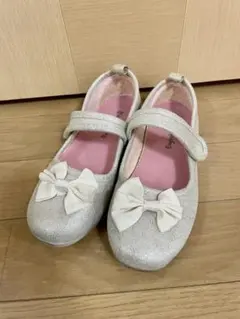 シルバー リボン付き フォーマルシューズ 20cm