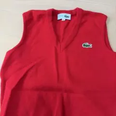 CHEMISE LACOSTE ニットベスト レッド 40