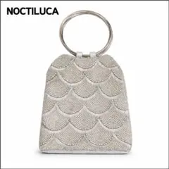 NOCTILUCA 華やかビーズ刺繍2WAYパーティーバッグ シルバー
