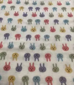 コットンこばやしさんウサギ柄ダブルガーゼ生地