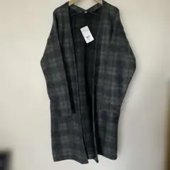 新品　ロデオクラウンズ　フリースカーディガン　グリーン系チェック柄