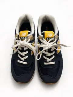 New Balance 574୨୧ ネイビー/イエロー ユニセックス 26.5