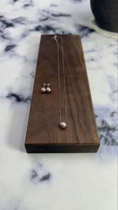 天然真珠ネックレス＆ピアスシルバー925真珠7mm