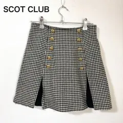 SCOT CLUB 千鳥格子 スカパン 金ボタン ウール混　 大人可愛いのサムネイル