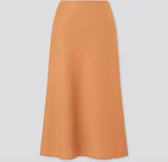 UNIQLO サテンナローフレアスカート オレンジ L M 61