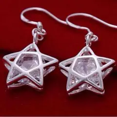 コロッと星形シルバーメッキピアス