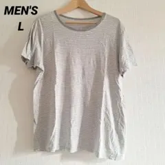 GU メンズインナー クルーネックTシャツ Lサイズ　ボーダー　ジーユー
