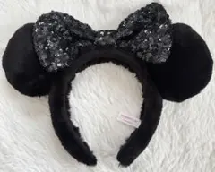 東京ディズニーリゾート ミニーマウス 黒 スパンコール カチューシャ