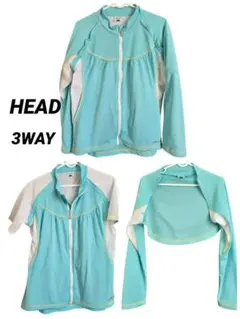 HEAD 水色 半袖 シャツ ゴルフウェア L 日焼け防止 uvカット パーカーのサムネイル