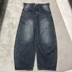 9090 ワイドシルエット デニムバギーパンツ