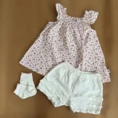 【美品】組曲 80-90 女の子コーデセット 小花柄 上品スタイル