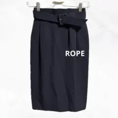 a1573 ROPEロペ　ベルト付タイトスカート　ミモレ丈　スリット　美スタイルのサムネイル