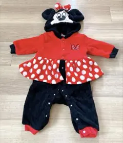 ベビー 着ぐるみ ディズニー ミニーちゃん ロンパース 秋冬 モコモコ フリース