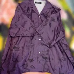 アンリラクシング　紫シャツ　柄シャツ　メンズ　フリーサイズのサムネイル