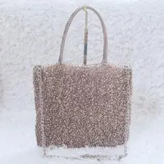 美品✨アンテプリマ　スタンダードスクエアラージ　チェーン付き　ピンクシルバー