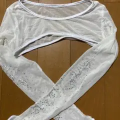 ベリーダンス チョリ ホワイト ビーズ装飾 ベリーダンス トップス